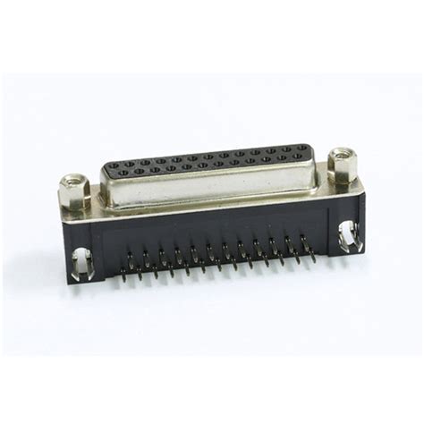 Db25 Connector Right Angle 25 Pin Female Connector For Pcb Pbt Balck Rohs