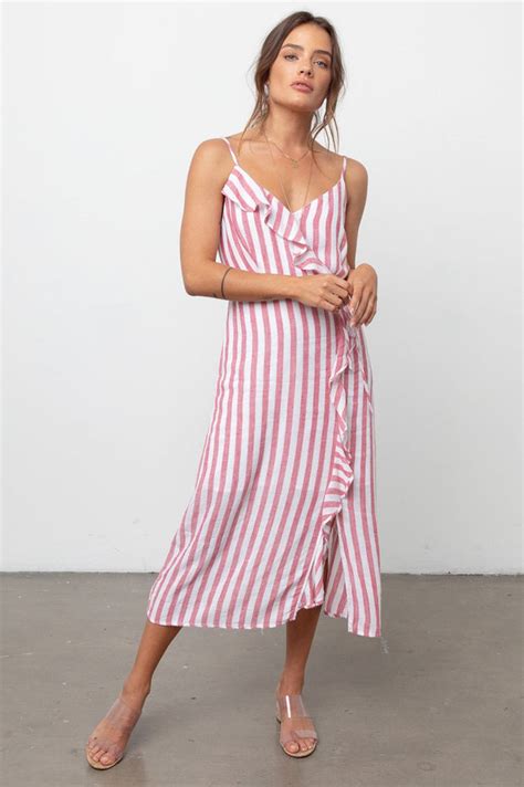Rails Ariel Sleeveless Dress In Carmine Stripe Blond Genius