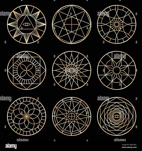 Pentagramas Geométricos Esotéricos Símbolos Espirituales Sagrados De