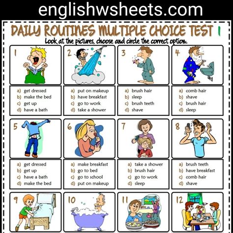 Daily Routine Printable English Esl Vocabulary Worksheets Vrogue