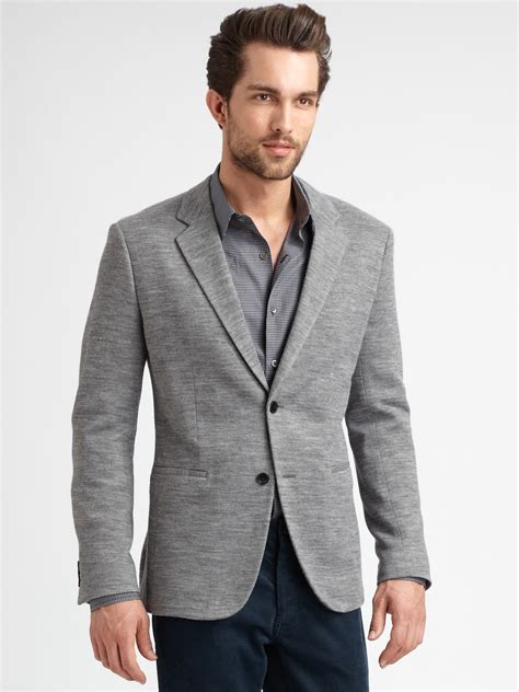 Theory Knit Blazer In Grey Gray For Men Lyst