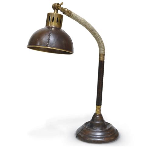 Maybe you would like to learn more about one of these? Palecek Shallow Leather Industrial Rustic Table Lamp ...