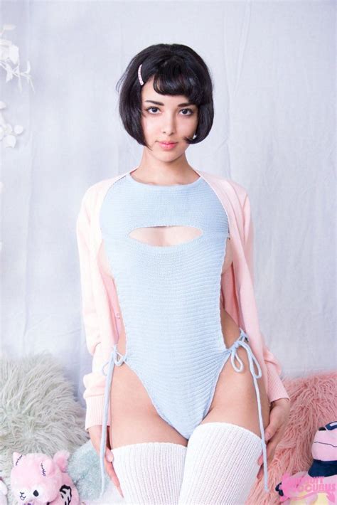 Swimsuit Succubus Displays The Power Of The Hollow Out Sweater With String Bikini J List Blog