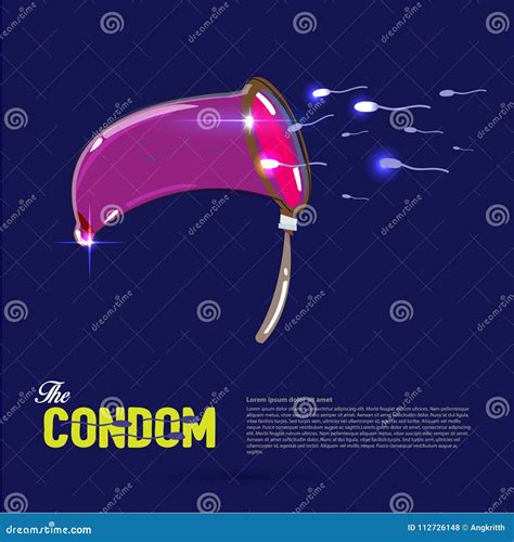 Condom Like A Net Catching Sperm Sperm Sperm Charcher Concept Stock