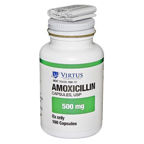 Uses, indications, side effects, dosage. AMOXICILLIN 500MG 100 Capsules/pack Virtus 76439010410