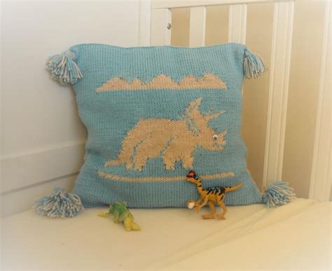 Dinosaur Pillow Triceratops By Iknitdesigns Craftsy Pillows