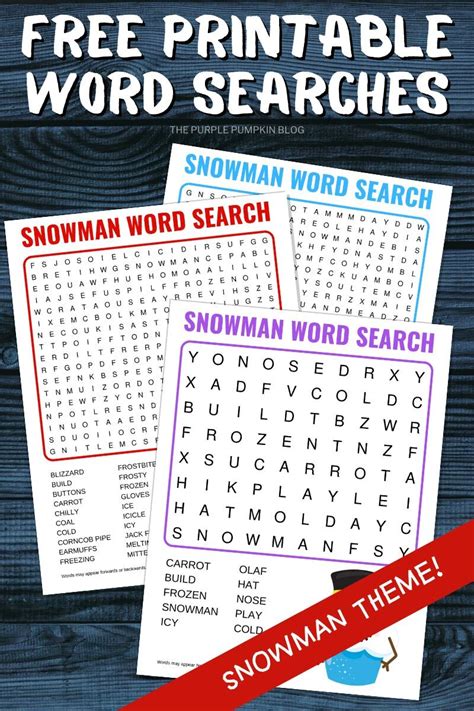Find lots of free puzzles and games for any occasion: Nine Free Printable Snowman Word Search Puzzles (Easy ...