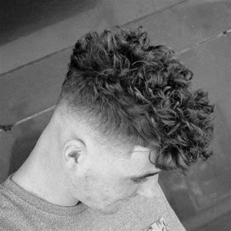 25 Curly Fade Haircuts For Men Manly Semi Fro Hairstyles Fade Haircut Curly Hair Curly Hair