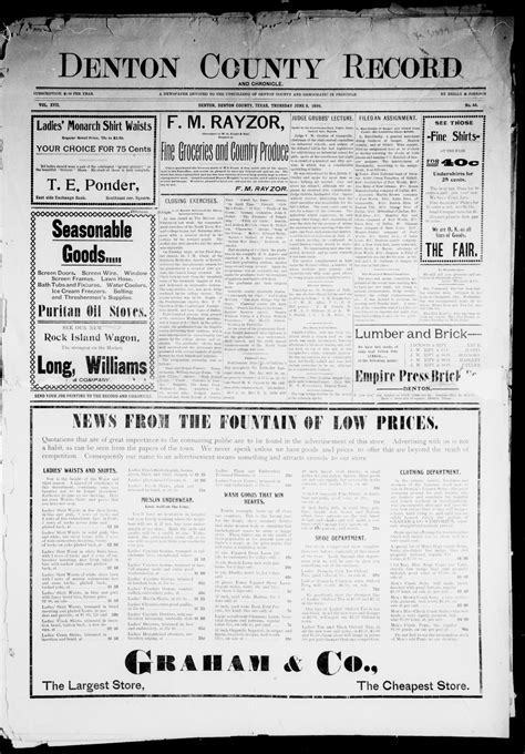 Denton County Record and Chronicle. (Denton, Tex.), Vol. 17, No. 44, Ed