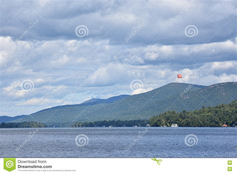 View Of Lake George From The Village In New York State Editorial Stock
