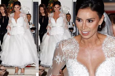 First Pictures Of Christine Bleakley S Wedding Dress Star Stuns In V Neck White Gown As She