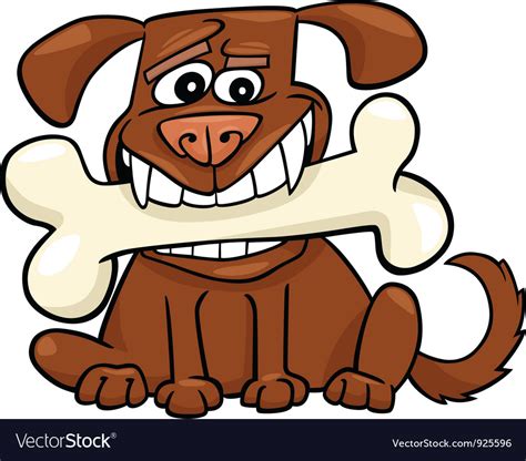 Cartoon Dog With Big Bone Royalty Free Vector Image