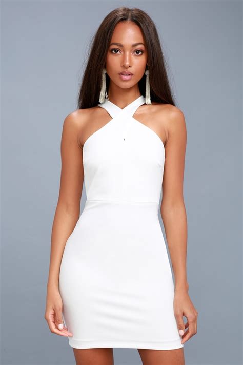 Sexy White Dress Bodycon Dress Sleeveless Dress Lulus