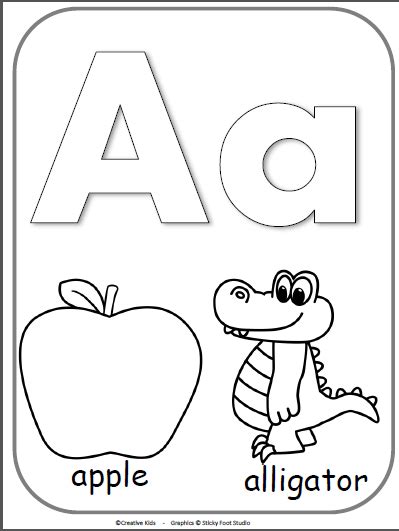 Letter A Alphabet Cards For Display Or Coloring Made By Teachers