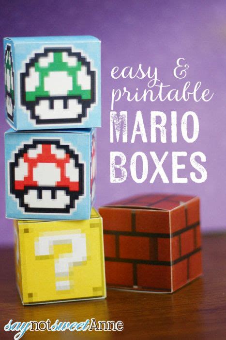 Printable Mario Treat Boxes Mario Birthday Party Super