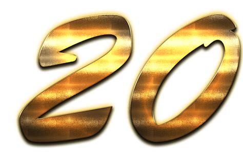 Number 20 Gold Png