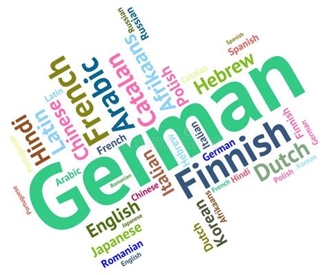German Language Shows Germany Communication And Words Stock