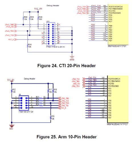 Msp432p4011 Jtag Interface Circuit Msp Low Power Microcontroller