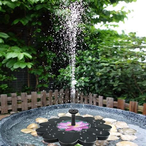 Lotus Flower Fountain Solar Powered Floating Bird Bath Water Panel Pump