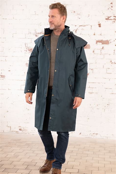 Stockman Long Raincoat Navy Mens Coats Lighthouse