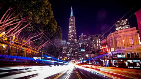 Wallpaper City Cityscape Night Road Skyline Skyscraper Evening