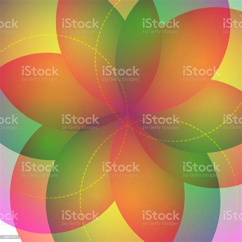 Background With Bright Geometric Flower Flow Spectral Light Stock