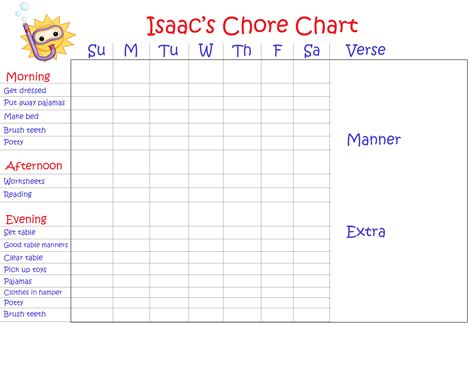 Reward Chart Template Customizable Free Printable Chore Charts Art Blip