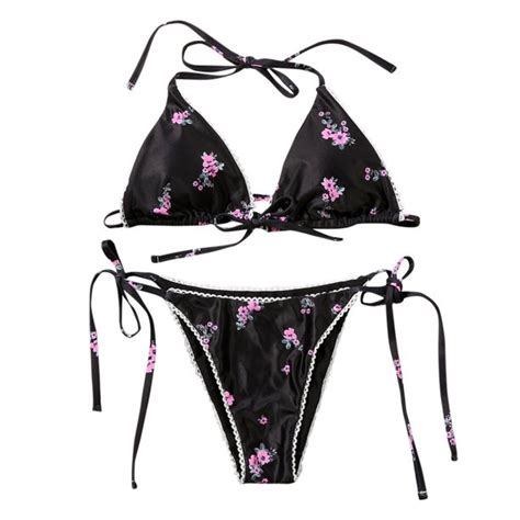 deyiou swimsuits for women ts for women fresh high breast contrast gradient split bikini set