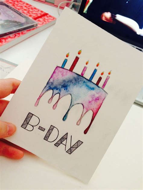 Size a6 like this design? 17+ Cool Drawings For Birthday Cards | Watercolor birthday cards, Cool birthday cards, Birthday ...