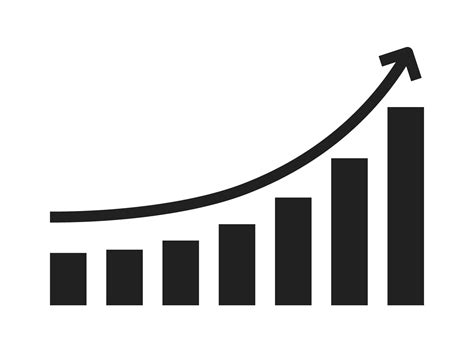 Statistics Graph Moving Up Growth Monochrome Flat Vector Element Bar
