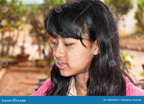 A Portrait Of A Young Burmese Girl Editorial Image Image Of