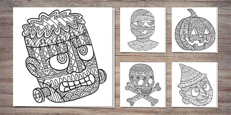 Halloween Mindfulness Colouring Card Pack Twinkl Party