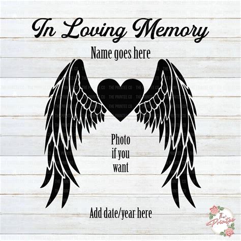 In Loving Memory Svg Angel Wing Svg Rip Svg Rest In Peace Etsy India