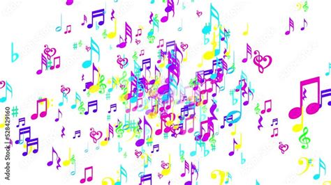 Vidéo Stock Floating Colorful Music Notes Isolated Exploding Icons