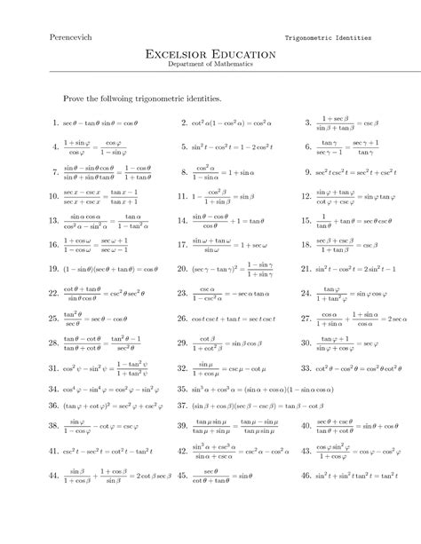 Free calculus worksheets created with infinite calculus. trig identities worksheet