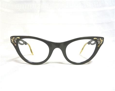 vintage art craft american optical cat eye horn rimmed vintage eyeglasses frames vintage art