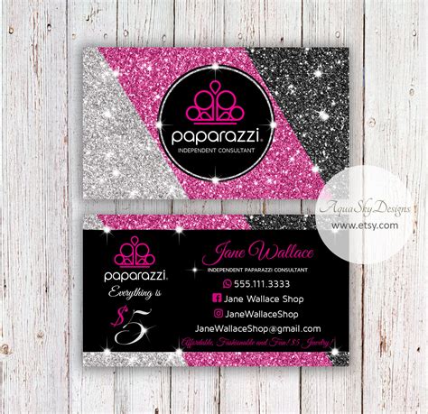 Paparazzi Business Cards Pink Vistaprint Paparazzi Business Etsy