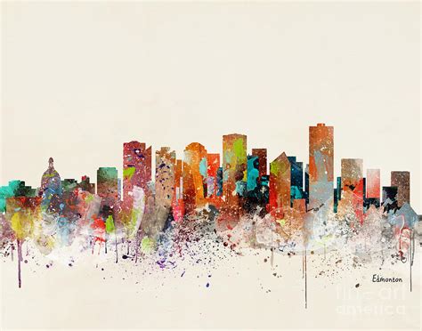Edmonton Skyline Painting By Bri Buckley Fine Art America