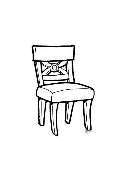 Coloring Chair Pages Kitchen Printable Drawing Paper