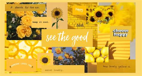 Yellow Aesthetic Laptopdesktop Wallpaper Etsy