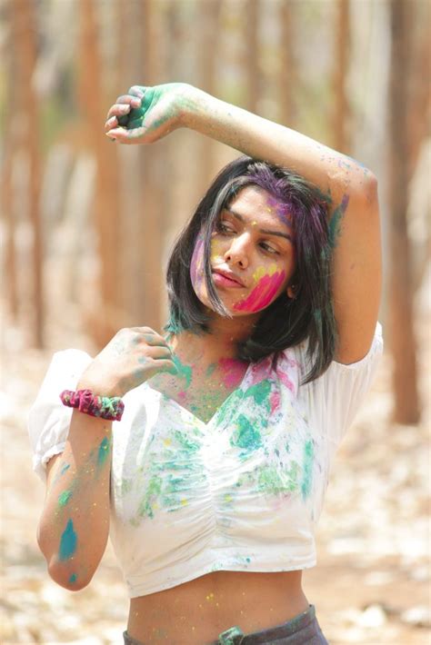 Stylish Girl Posing With Holi Colors Pixahive