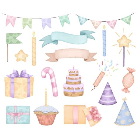 Premium Vector Big Set Of Birthday Or Party Items Elements