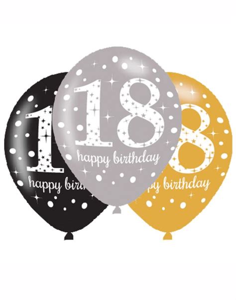 Happy 18th Birthday Gold Celebration 11 Latex Balloons 6pk