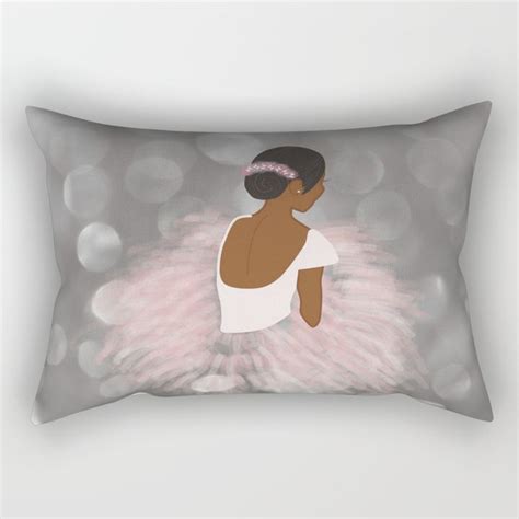 African American Ballerina Dancer Rectangular Pillow By Umeimages