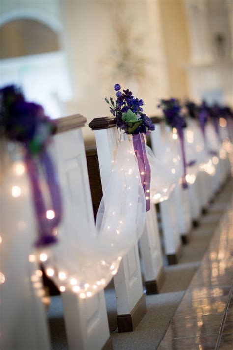 Chapel Ceremony Enhancements Tulle Aisle Drape White Mini Lights