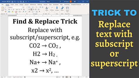 Replace Text With Subscript Or Superscript In Ms Word Pickupbrain Be