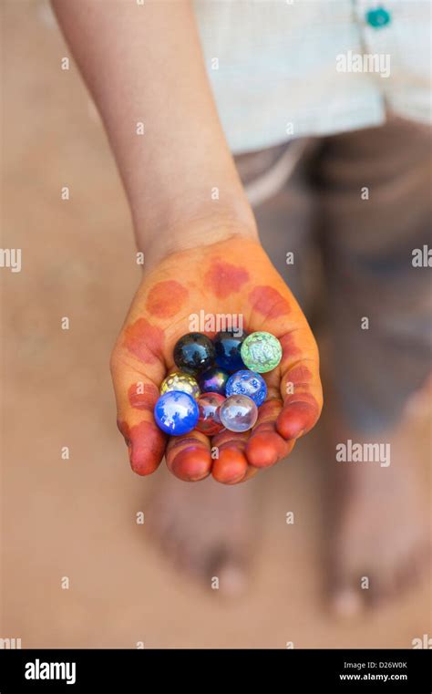 Indian Boys Hands Holding Marbles India Stock Photo Alamy