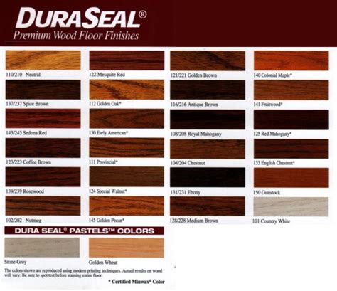 Hardwood Floor Stains Color Chart