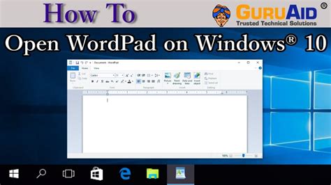 How To Open Wordpad On Windows® 10 Guruaid Youtube