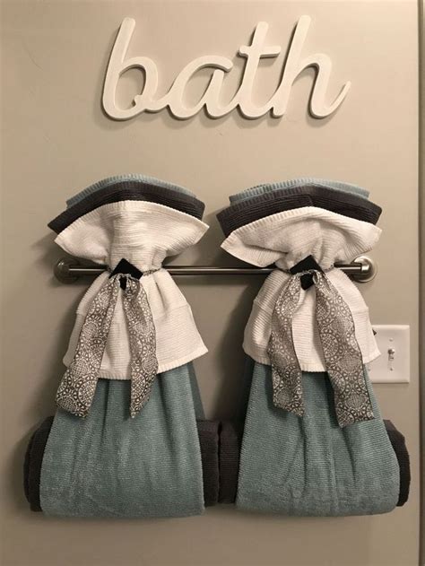 How to fold towels & hang them nicely. +28 Trends you need to know Towel rack bathroom hanging ...